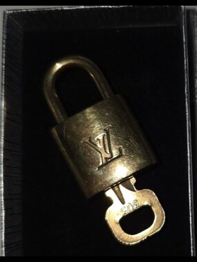 Louis Vuitton Gold-Tone Padlock & Key Set